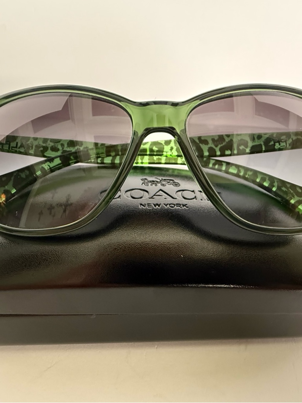 Ralph Lauren Sunglasses RA 5179/ Green/Black w/gradient lenses -EUC - Coach Case